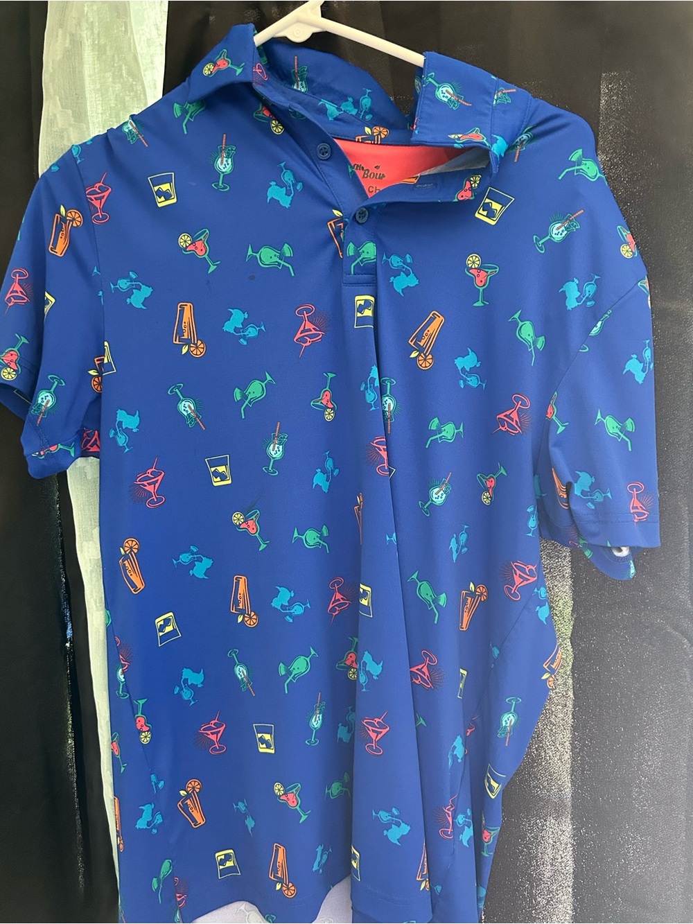 Classic Blue Tropical-Print Polo